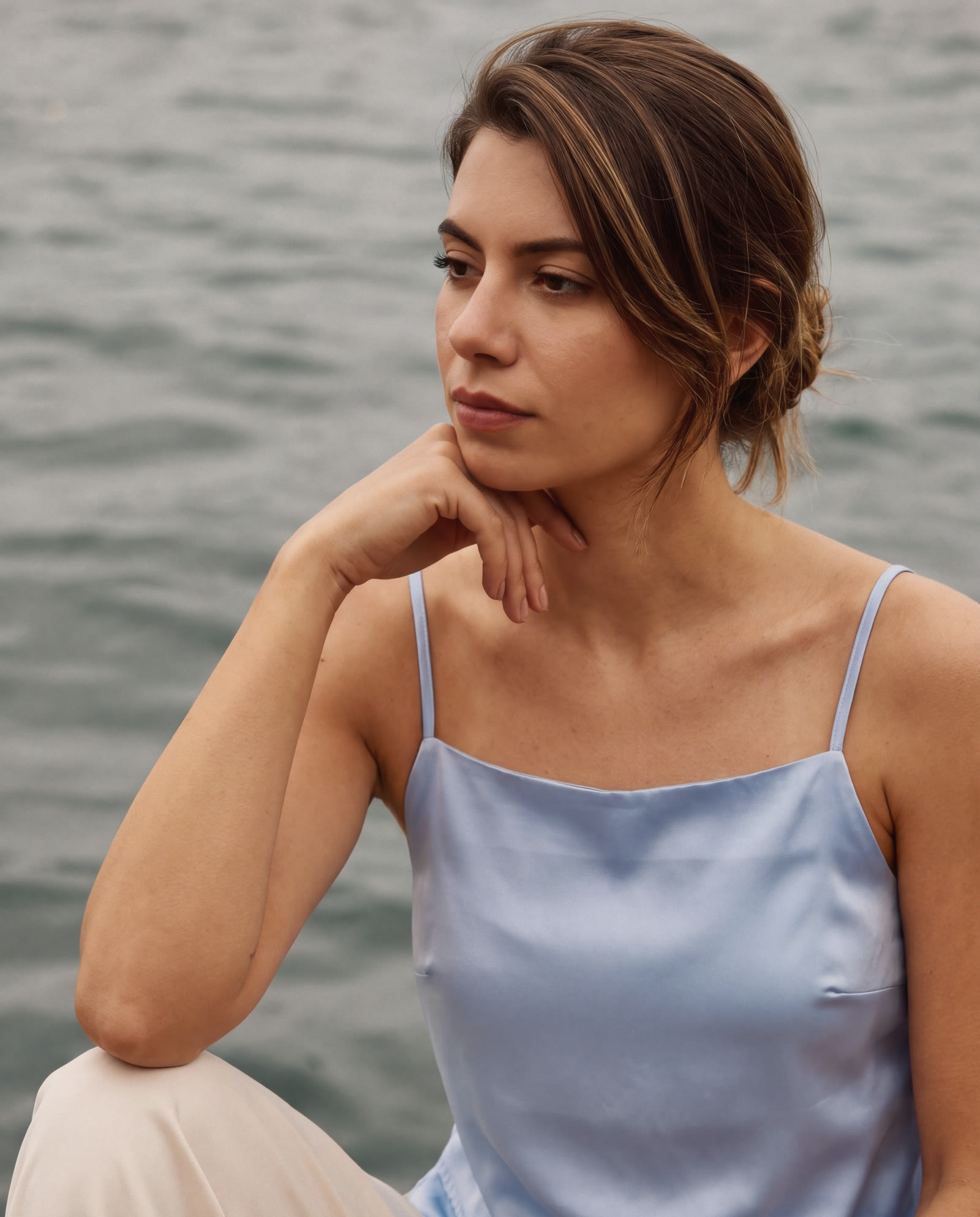 Vestido slip azul